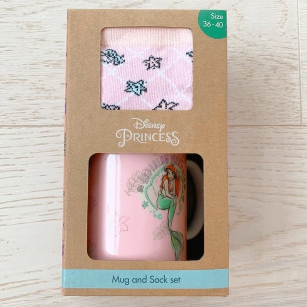 ⭐️ Ariel Disney Princess Mug and Sock Gift Set NWT